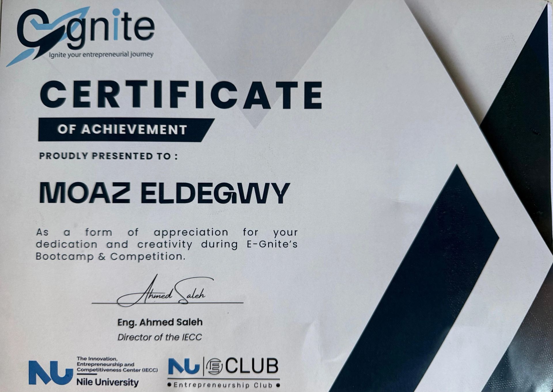 E-Gnite 2025: Certificate