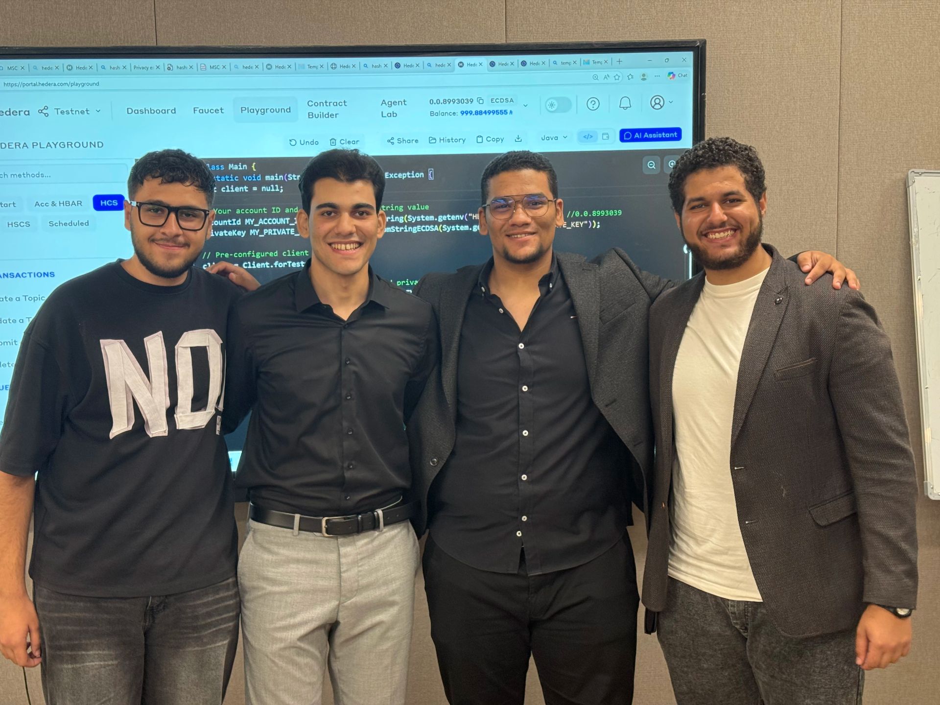 Intro to Web3 using Hedera Technology 2026: Moaz with 3 persons